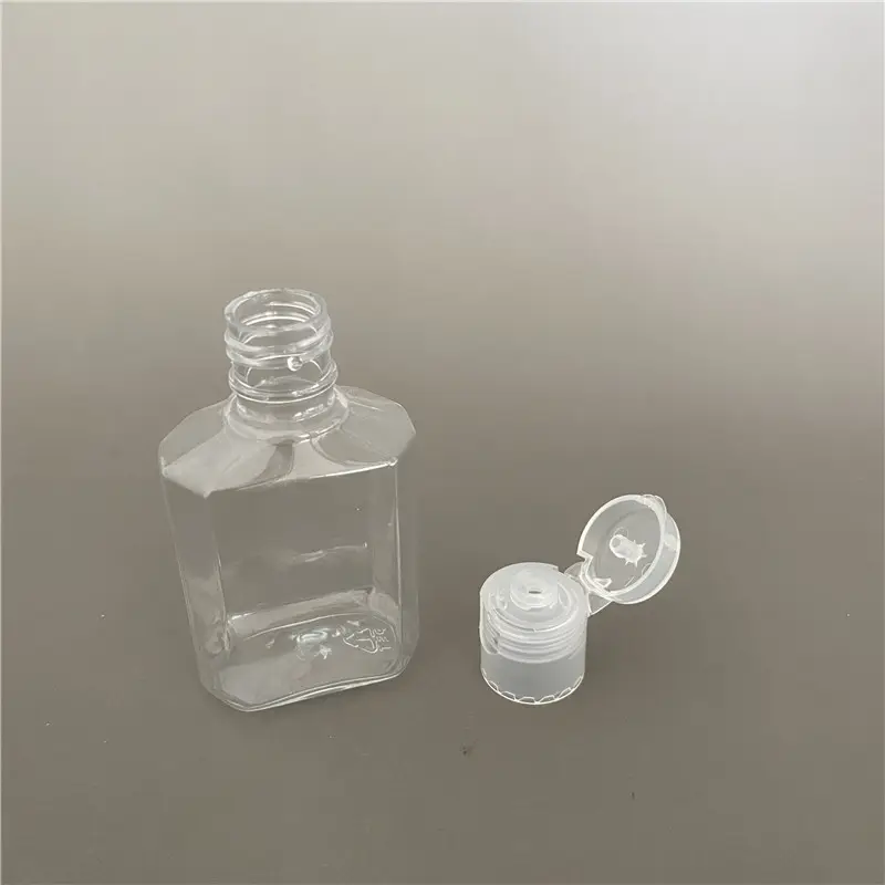 Botella de jabón líquido de plástico con bomba dispensadora, botella de jabón desechable de 1 onza con tapa abatible para rellenar alcohol en hotel, 30ml