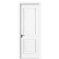 Porte intérieure en MDF apprêtée blanche, panneaux de porte et habillages de porte finis pour chambre et salon domestiques