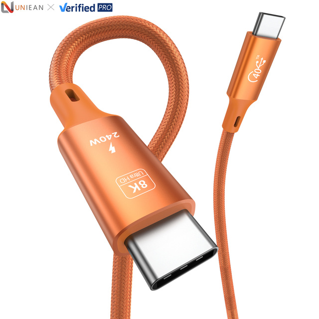 UNIEAN 4.0 Wholesale 2M 3M Usb 40Gbps Cable 8k Type C Usb Fast Charging Cable Data Cables for Iphones 15 Pro Max to Android
