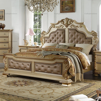 Luxus American Design Schlafzimmer möbel Goldfarbene Schlafzimmer-Sets Antike Schlafzimmermöbel-Set