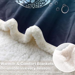Sea Turtle Fleece <strong>Throw</strong> Blanket Soft Beach Theme Teal Turquoise Plush Sherpa Blanket <strong>for</strong> Couch <strong>Chair</strong>, <strong>Throw</strong> - Product Image 4