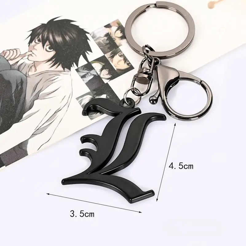 Anime Death Note Book L dan liontin buku gantungan kunci untuk tas aksesori kunci
