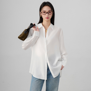 Blus Kemeja Biru 2026 Musim Semi Baru Mewah Berkualitas Tinggi Gaya Asing Klasik Berkelas Kemeja Lengan Panjang - Product Image 2