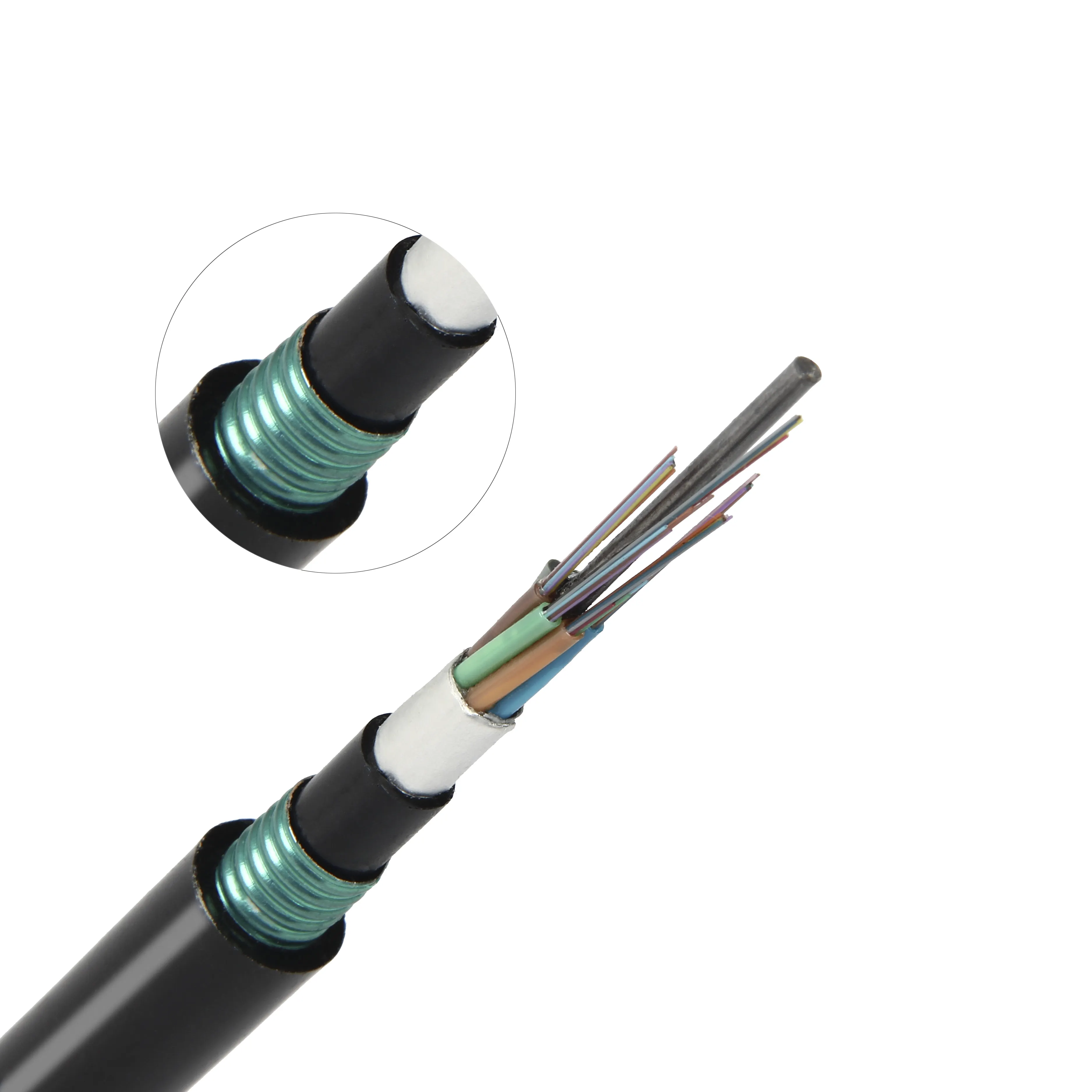 Outdoor Watertight FTTH Corning SM 24 Core Direct Buried Armoured Fiber Optic Cable With Prices