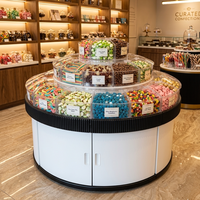 Armoire ronde en plastique blanc pour confiserie, pour la présentation et le stockage de bonbons en magasin de détail ou supermarché