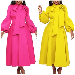 ZHEZHE 2024 primavera nuevo vestido Formal de fiesta elegante <span class=keywords><strong>para</strong></span> damas falda grande dobladillo pajarita cintura alta mangas de burbuja encaje con lentejuelas - Product Image 1