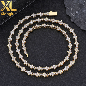 Customizable 925 <b>Silver</b> 18K Gold Plated Tennis <b>Chain</b> Necklace 6.5mm Zircon Hip Hop Style Unisex-Europe & US - Product Image 6
