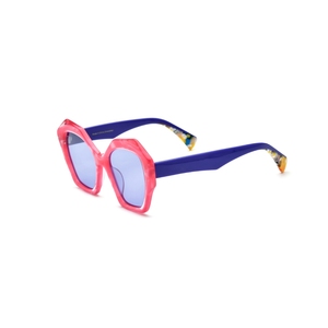 Lunettes de soleil œil de chat, monture multicolore, verres bleus, protection UV 100%, protection solaire pour femmes adultes - Product Image 4