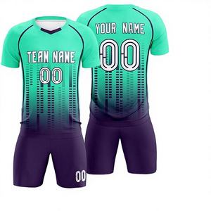 Nouvel ensemble de maillots de football/soccer personnalisés avec logo d'équipe, noir et rose, pour hommes, personnalisation complète, short respirant, léger, séchage rapide - Product Image 1