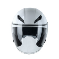 Casque de moto ABS 3/4 Open Face avec double visière en blanc-Bluetooth Ready-Certifié DOT & 3C-Unisexe-Factory Direct