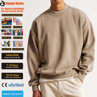 Sweat-shirts à capuche en molleton bouclette pour hommes, faible MOQ, haute qualité, col rond tricoté, broderie personnalisée, coupe oversize unisexe