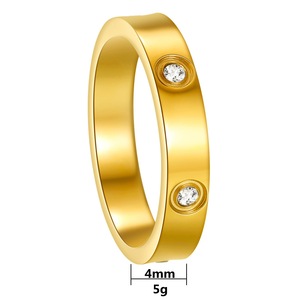 Anello <span class=keywords><strong>di</strong></span> Moda in Acciaio al Titanio, Lussuoso con Diamanti Incastonati, Resistente allo Sbiadimento, Anello Nuziale in Acciaio Inossidabile per Coppie, Uomo e Donna - Product Image 5