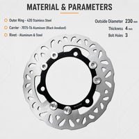 Nouveau disque de frein à disque Aerox 155NVX de course de 230mm pour accessoires et pièces de moto de roue avant Yamaha MBK Nitro