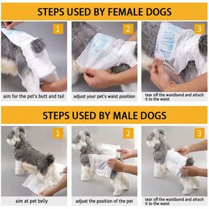 Couches jetables biodégradables imprimées pour chiens, respirantes, confortables, faciles à utiliser avec protection anti-fuites – Vente en gros fabricant - Product Image 4