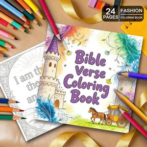 Libros para Colorear de Cartón con Versículos Bíblicos Personalizados al por Mayor, Logotipo Personalizado, MOQ Bajo, Directo de Fábrica, Cuadernos para Iglesia, Escuela, Revendedores Globales - Product Image 1