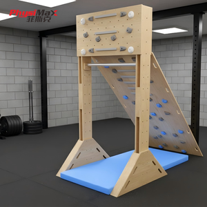 Mur d'escalade préfabriqué réglable et pré-percé pour la rééducation à domicile, au bureau ou à l'hôpital - Construction en bois et fibre de verre - Product Image 3