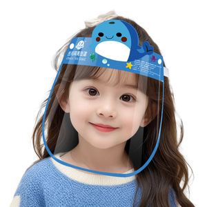 Chen Kang Childrens Face Shield Full Face Protection Anti Droplet For Babies With Headband Design Blue Dolphin Pattern - Product Image 3