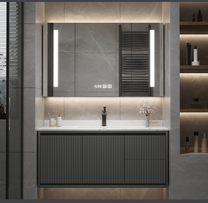 Meuble de salle de bain moderne et simple avec vasque intégrée, meuble sous-vasque en marbre, table de lavabo de luxe léger - Product Image 6