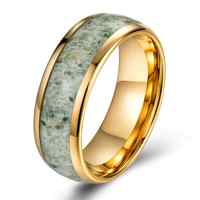 Bague de luxe pour hommes en carbure de tungstène plaqué or Incrustation de mousse bijoux de mode pour hommes au prix de gros
