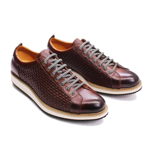 Alexbu — chaussures en cuir véritable pour homme, souliers de ville décontractés, Style européen, noires, blanches et brunes - Product Image 3