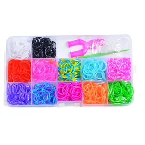 600pcs đa màu sắc Loom ban nhạc Kit DIY nghệ thuật và thủ công handmade đàn hồi ban nhạc cao su bracles làm Kit