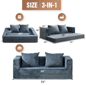 Multifunctional <b>Sofa</b> Bed High Density Foam Foldable Square Design For Adults And Children - Product Image 4
