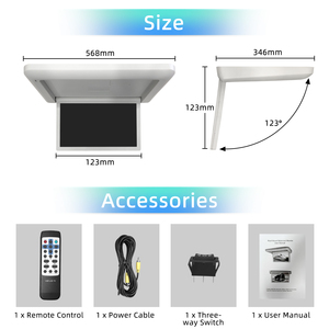 จอติดหลังคารถยนต์ขนาด 22 นิ้ว ราคาถูก ขายดี พับเก็บได้ จอทีวีแบบพับลง จอโฆษณาแบบครึ่งวงกลม สำหรับรถบัสและรถไฟ - Product Image 6