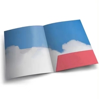 Porte-cartes à deux poches pour documents fiscaux A4 C3 C4 6x9, impression de marque d'entreprise, dossier de présentation blanc brillant pour entreprise