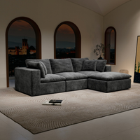 Canapé moderne compressé pour salons et chambres à coucher, design en tissu avec rembourrage en éponge
