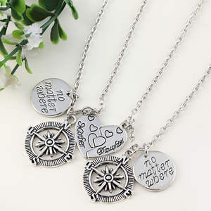 Regalo per la festa della mamma non importa dove madre figlia bussola ciondolo gioielli collane regalo per la collana delle figlie della mamma - Product Image 6