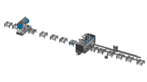 Línea de montaje de haz H semiautomático tipo I, fácil de operar, sierra de cinta Digital de doble inglete comercial - Product Image 4