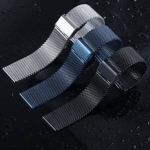 Sgancio rapido 0.8mm filo maglia Milanese cinturino per <span class=keywords><strong>HuaWei</strong></span> GT4 bracciale uomo acciaio inossidabile cinturino spesso orologio 18mm 20mm 22mm - Product Image 5