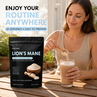 Poudre de champignon Crinière de lion à absorption rapide, haute pureté, sans agglomération, goût doux, pour le bien-être cérébral quotidien, support OEM/ODM
