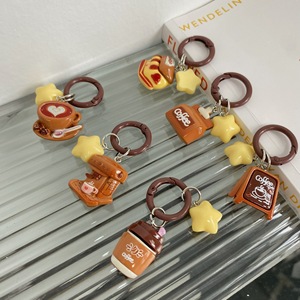 Cute Cartoon Girl Keychain, High-End Resin <b>Bag</b> <b>Charm</b>, Star & Heart Mini Pendant for Purse Backpack Decoration - Product Image 1