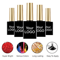 Vernis à ongles en gel professionnel longue durée, non toxique, à séchage UV/LED, paillettes pures, 15 ml, OEM