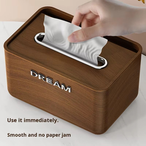 Caja de pañuelos multifuncional con diseño de madera de nogal, caja de almacenamiento de papel higiénico de lujo para restaurante, cajón, venta al por mayor - Product Image 4