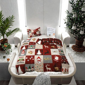 Ensemble de housse de <span class=keywords><strong>couette</strong></span> moderne imprimé en 3D à prix avantageux, motif bonhomme de neige et <span class=keywords><strong>cerf</strong></span> de Noël, 3 pièces avec taies d'oreiller, toutes tailles disponibles - Product Image 2