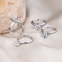 MiShang Classique 6 Griffes 3ct Coupe Ronde Certificat IGI 18K Or Blanc Solitaire Bague de Fiançailles Lab Diamant Bague CVD Lab Diamant