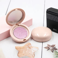 Vente en gros de poudre bronzante et d'enlumineur pressé avec logo personnalisé, paillettes, rose, maquillage, marque privée, palette d'enlumineur