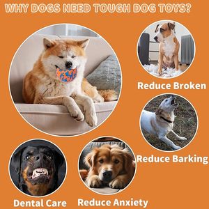 2 confezioni di palline da Tennis per cani indistruttibili per masticatori aggressivi, giocattoli interattivi per animali domestici, pastorizia e pallina per cani allegri, resistente e rimbalzante - Product Image 3