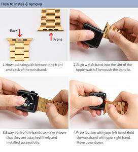 苹果表带表带连接器的不锈钢手表适配器带扣，适用于iWatch 6 5 4 <span class=keywords><strong>3</strong></span> <span class=keywords><strong>2</strong></span> 1带 - Product Image 3