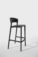 Les tabourets de bar en plastique de meubles extérieurs commerciaux préside le blanc noir pour la cuisine et le café