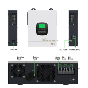 Système solaire hybride 5KW 48V MPPT à onde sinusoïdale pure hors réseau pour système d'alimentation domestique avec certification CE HY-P-5KW - Énergie bidirectionnelle - Product Image 3