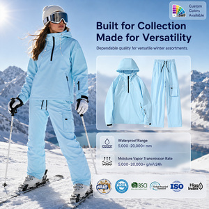 Fournisseur en gros d'ensembles veste et pantalon de ski unisexes pour adultes, à capuche, imperméables et coupe-vent, pour les sports de neige - Product Image 1