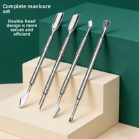 Longhui Lime à ongles double face en acier inoxydable, à biseau, sécurisée, pour l'exfoliation et l'élimination des cuticules, outil de ponçage de surface robuste