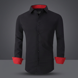 Camisa de Vestir Personalizada Alex Vando para Hombre, Popelina, Manga Larga, Negra, 3XL, Elástica en 4 Direcciones, Sin Arrugas, con Botones, de Alto Rendimiento - Product Image 2