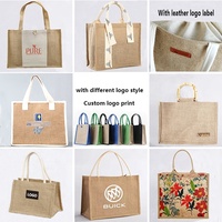 Grand sac à main noir en coton et lin naturel imprimé de logo personnalisé et pas cher sac de plage en toile de jute sacs à main en chanvre et jute sac fourre-tout