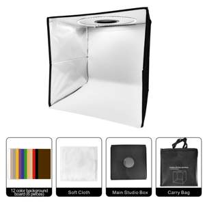 Petit <span class=keywords><strong>Studio</strong></span> <span class=keywords><strong>Photo</strong></span> LED Portable pour E-commerce – <span class=keywords><strong>Mini</strong></span> <span class=keywords><strong>Studio</strong></span> de Photographie pour Produits - Product Image 3