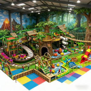 Parque Infantil Interior Personalizado con Temática <span class=keywords><strong>de</strong></span> Jungla y Bosque, Estructura <span class=keywords><strong>de</strong></span> Juego Grande con Casa en el Árbol, Red <span class=keywords><strong>de</strong></span> Escalada para Niños, Tobogán, Equipo <span class=keywords><strong>de</strong></span> Parque <span class=keywords><strong>de</strong></span> Diversiones - Product Image 3