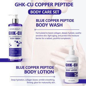 Ensemble de soins corporels Aixin Private Label, lotion hydratante pour le corps à la niacinamide et au peptide de cuivre <span class=keywords><strong>bleu</strong></span>, gel douche anti-rides - Product Image 2